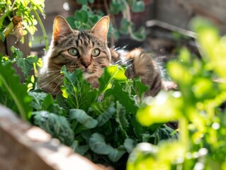 The Gardener's Dilemma: Keeping Curious Cats at Bay in the Vegetable Garden Planter Box