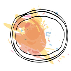 Hand drawn frame icon. Border line doodle sketch, round frame scribble design element isolated