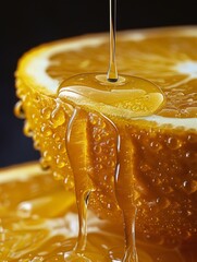 Vivid Macro Photography of Fresh Orange Slices with Dripping Juice Captured in High Detail