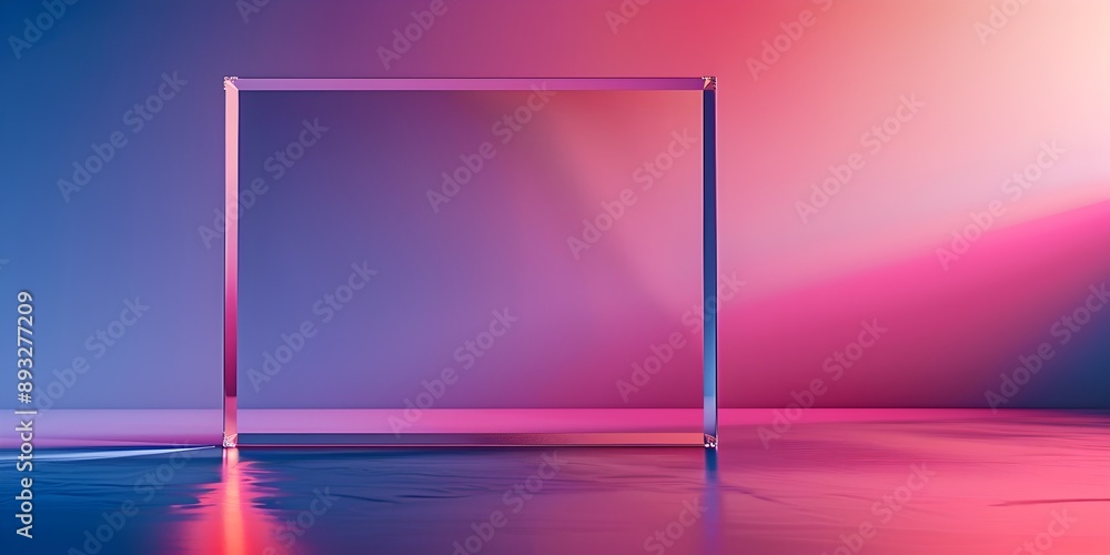 Poster modern acrylic frame with gradient background for elegant digital display