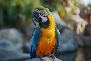 Gold Macaw in natural enviroment