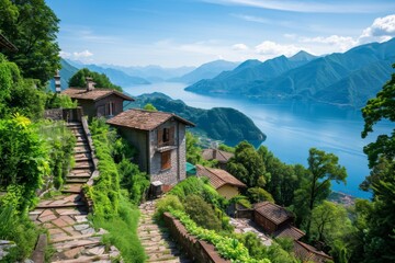 Naklejka premium Weekend discovery trips to charming places offer a delightful escape from the routine, featuring short journeys to picturesque and unique destinations.