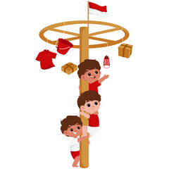 Kids Play Independence Games Illustration