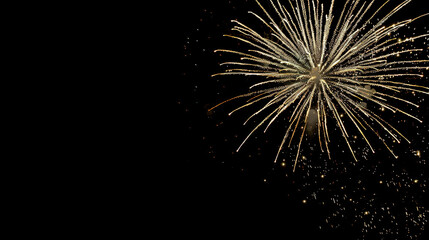 Obraz premium bright white and gold fireworks at new year with copy space comeliness 