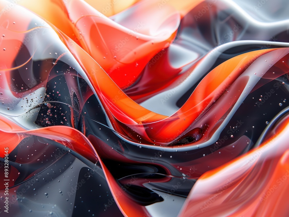 Aufkleber abstract liquid swirls a picture with shape and gesture, symbolizing expression of flowing movement 