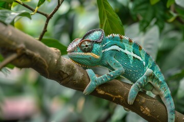 Obraz premium Meller's Chameleon on a tree branch