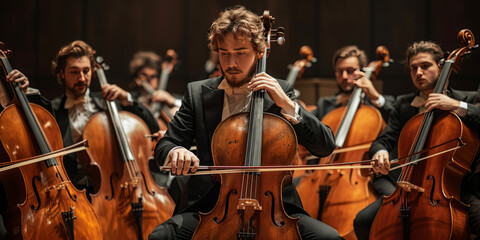 Fototapeta premium amazing string orchestra.generative ai