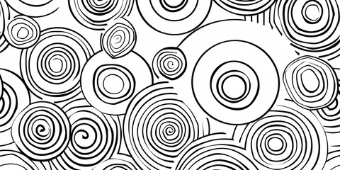 Abstract Black and White Spirals