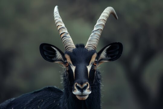 Portrait of Sable antelope (Hippotragus niger). South Africa