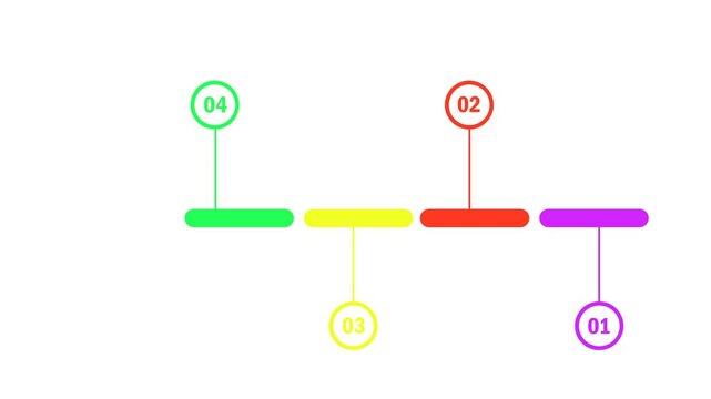 Animation timeline infographic 5 step modern design isolated on white background