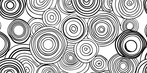 Fototapeta premium Black and White Hypnotic Circular Pattern