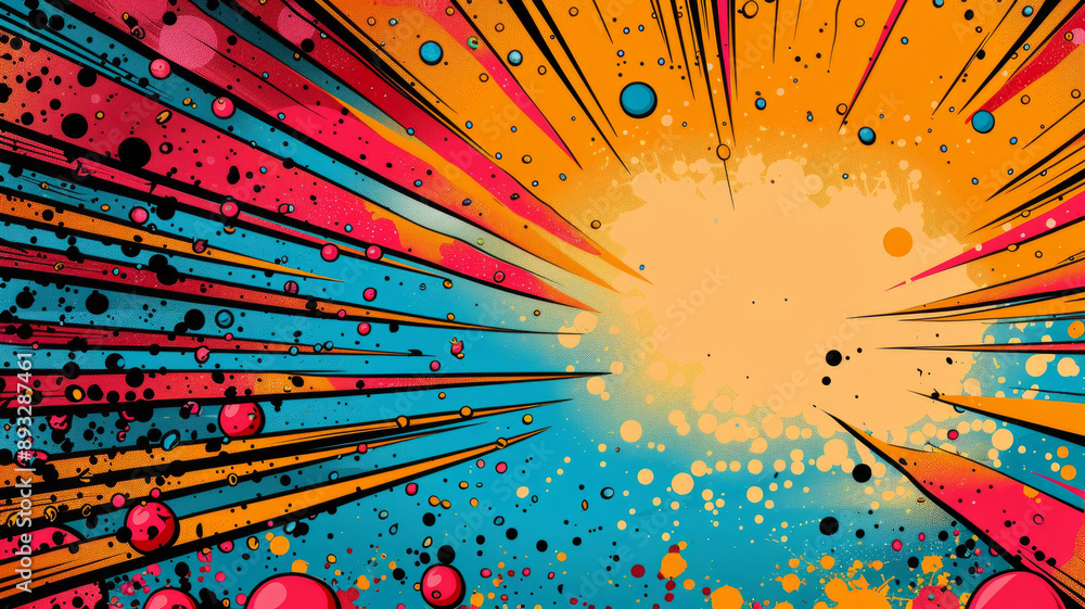 Fototapete typography design a blank colorful pop art background.generative ai