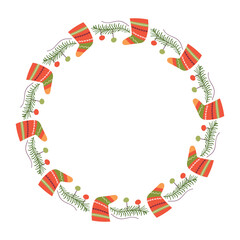 Frame template for christmas season celebration, christmas wreath concept