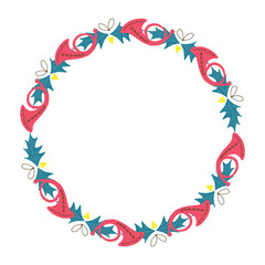 Frame template for christmas season celebration, christmas wreath concept