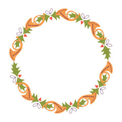 Frame template for christmas season celebration, christmas wreath concept