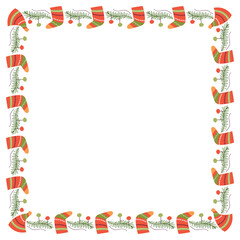 Frame template for christmas season celebration, christmas wreath concept