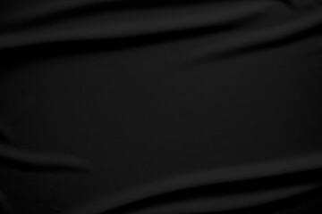 Black silk cloth abstract background. Black linen texture concept