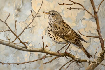 Fototapeta premium Song thrush (Turdus philomelos)