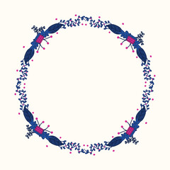 Frame template for christmas season celebration, christmas wreath concept