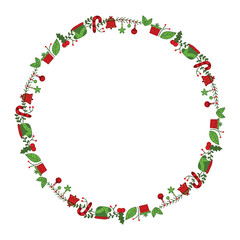 Frame template for christmas season celebration, christmas wreath concept