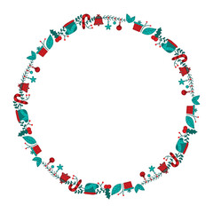 Frame template for christmas season celebration, christmas wreath concept