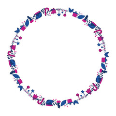 Naklejka premium Frame template for christmas season celebration, christmas wreath concept