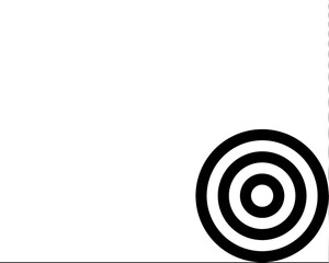 Black and white target design, with circular pattern for aiming practice