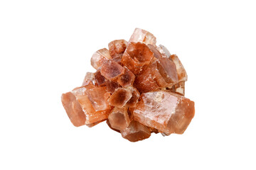Aragonite mineral stone on a white background close up