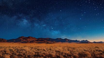 A desert under stars in sky