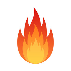 Fire Flame Sign Symbol. Vector Illustration Isolated on White Background. 