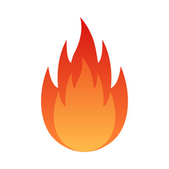 Fire Flame Sign Symbol. Vector Illustration Isolated on White Background. 