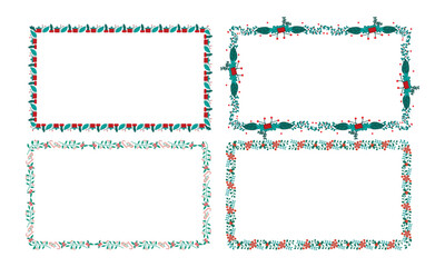 Frames collection for christmas season celebration, christmas wreath concept