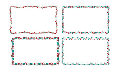Frames collection for christmas season celebration, christmas wreath concept