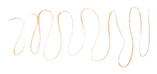 Orange pencil strokes in simple style, isolated on transparent background.