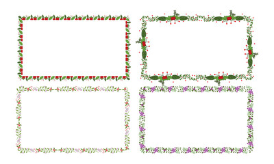 Frames collection for christmas season celebration, christmas wreath concept