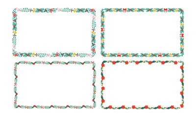 Frames collection for christmas season celebration, christmas wreath concept