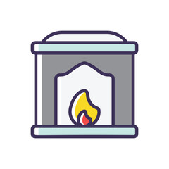 Fireplace vector icon
