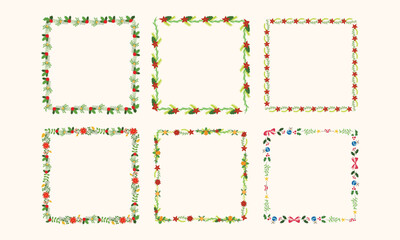 Frames collection for christmas season celebration, christmas wreath concept