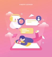 AI 인공지능 산업 과학 일러스트 09