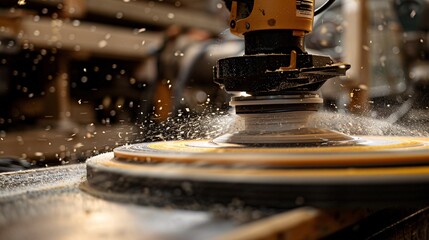 Illustration of a detail sander with precise control centered with significant empty space around the edges Stock Photo with copy space