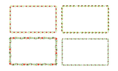 Frames collection for christmas season celebration, christmas wreath concept