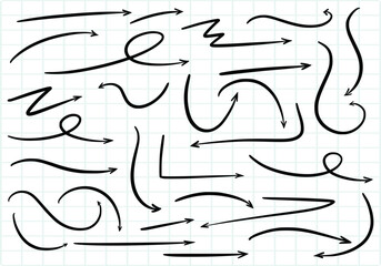 Hand drawn creative arrow set design