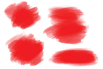 Modern red watercolor brush stroke set design