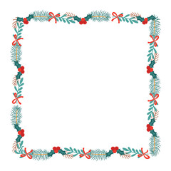 Frame template for christmas season celebration, christmas wreath concept