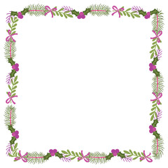 Frame template for christmas season celebration, christmas wreath concept