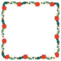 Frame template for christmas season celebration, christmas wreath concept