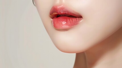 Pretty Pink Lips on a Clean Background
