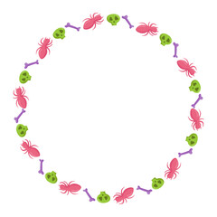 Hand drawn halloween frame template design