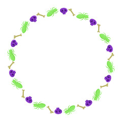 Hand drawn halloween frame template design