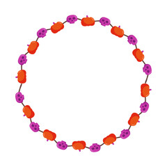 Hand drawn halloween frame template design